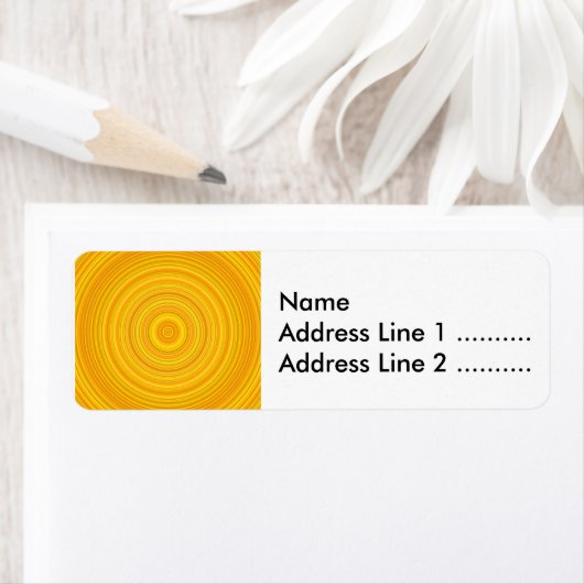 Geel & Oranje cirkel/ringspatroon Etiket (Insitu)