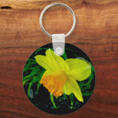 Geel Oranje Daffodil Sleutelhanger (Voorkant)