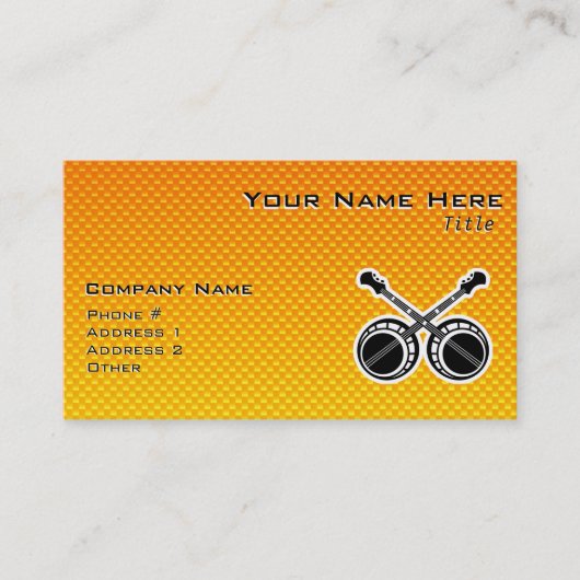 Geel Oranje dueling Banjos Visitekaartje (Voorkant)