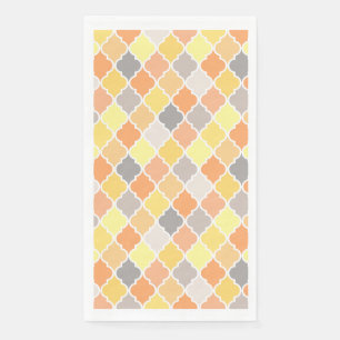 Geel, oranje en grijs quatrefoil patroon servet