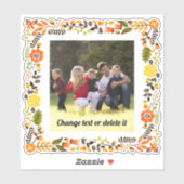 Geel, oranje en groen lijst met foto sticker (Vel)