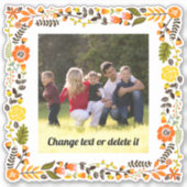 Geel, oranje en groen lijst met foto sticker (Voorkant)