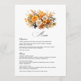 Geel, Oranje en Ivoor Bloemige Huwelijk Menu