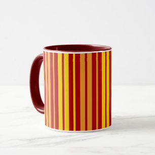 Geel Oranje en Rood Verticaal Strepenpatroon Mok