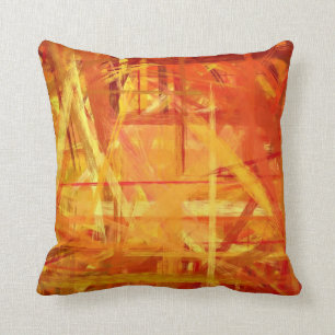 Geel Oranje, fijn gekleurde stijl Kussen