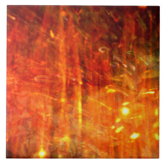 Geel Oranje Flames Fiery Abstracte Art Tegeltje