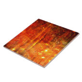 Geel Oranje Flames Fiery Abstracte Art Tegeltje (Zijkant)