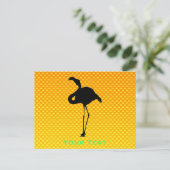 Geel Oranje Flamingo Briefkaart (Staand voorkant)