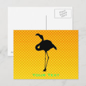Geel Oranje Flamingo Briefkaart (Voorkant / Achterkant)