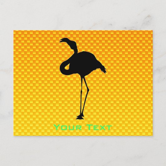 Geel Oranje Flamingo Briefkaart (Voorkant)
