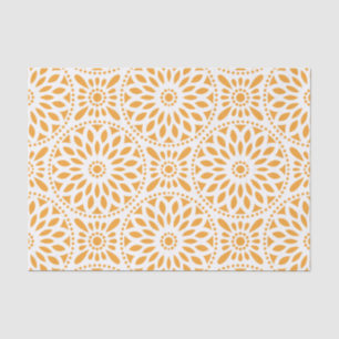 Geel Oranje Floral Pattern Tissuepapier