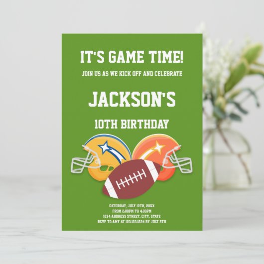 Geel Oranje Football Kaart (Staand voorkant)