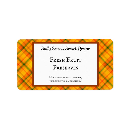 Geel Oranje geplakt baken Etiket (Voorkant)