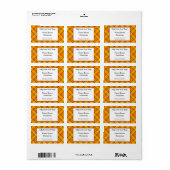 Geel Oranje Geruit Aangepast Bakken Etiket (Full Sheet)