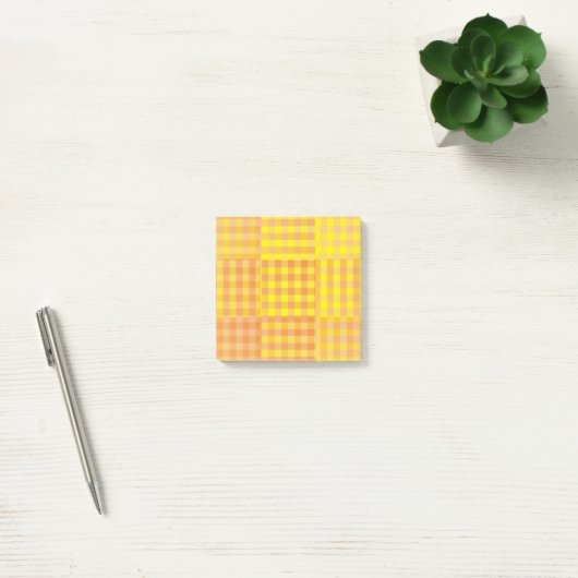 Geel Oranje Geruit Patchwork Patroon Post-it® Notes (Kantoor)