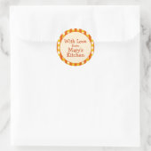 Geel & Oranje geruite rand inblikken labels (Tas)