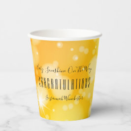 Geel Oranje Geslacht Neutrale Sjabloon Baby shower Papieren Bekers