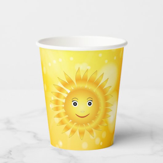 Geel Oranje Geslacht Neutrale Sjabloon Baby shower Papieren Bekers (Achterkant)