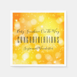 Geel Oranje Geslacht Neutrale Sjabloon Baby shower Servet