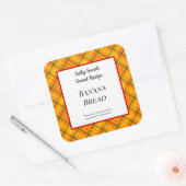 Geel Oranje Gingham Pset Custom Baking Stickers (Envelop)