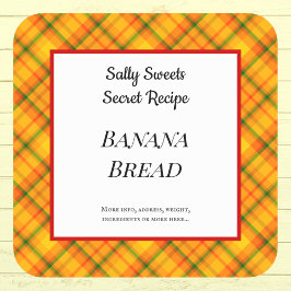 Geel Oranje Gingham Pset Custom Baking Stickers