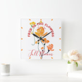 Geel Oranje Ginkgo zonder bloem Vierkante Klok (Huis)