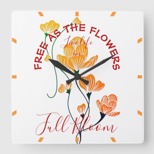 Geel Oranje Ginkgo zonder bloem Vierkante Klok (Voorkant)