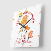 Geel Oranje Ginkgo zonder bloem Vierkante Klok (Hoek)