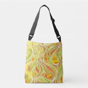 Geel Oranje Glas in lood Abstract Crossbody Tas