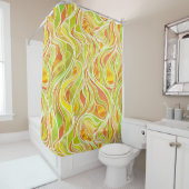 Geel Oranje Glas in lood Abstract Douchegordijn (In situ)