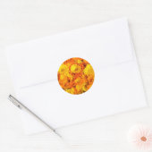 Geel-oranje goudsbloem ronde sticker (Envelop)