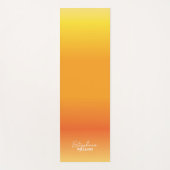 Geel-Oranje Gradient Yoga Mat met Aangepaste Naam (Voorkant)