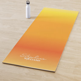 Geel-Oranje Gradient Yoga Mat met Aangepaste Naam