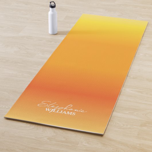 Geel-Oranje Gradient Yoga Mat met Aangepaste Naam (In situ)