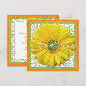 Geel Oranje Green Daisy Bridal Shower Invitation Kaart (Voorkant / Achterkant)