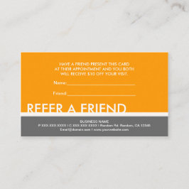 Geel oranje grijs eenvoudig verwijzen naar een vri aanbevelingskaartje