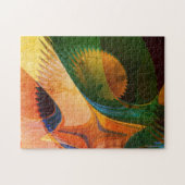 Geel oranje groen abstract fractal legpuzzel (Horizontaal)