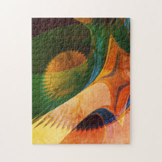 Geel oranje groen abstract fractal legpuzzel