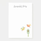 Geel Oranje Groen Vogelvogel voegt jouw naam toe Post-it® Notes (Voorkant)