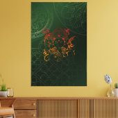 Geel Oranje groene olifant Ganesha Mandala Canvas Afdruk (Insitu (Woonkamer))