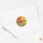 Geel Oranje Groene Rustic Grunge Dank u Ronde Sticker (Envelop)
