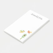 Geel Oranje Groene Vogel voeg je naam toe Post-it® Notes (Schuin)