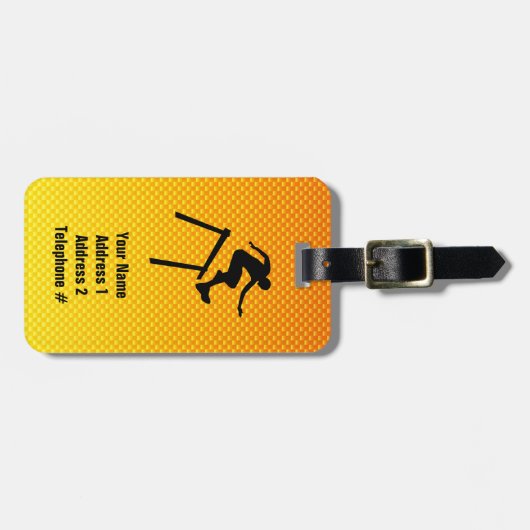 Geel Oranje Hurdler Bagagelabel (Voorkant horizontaal)