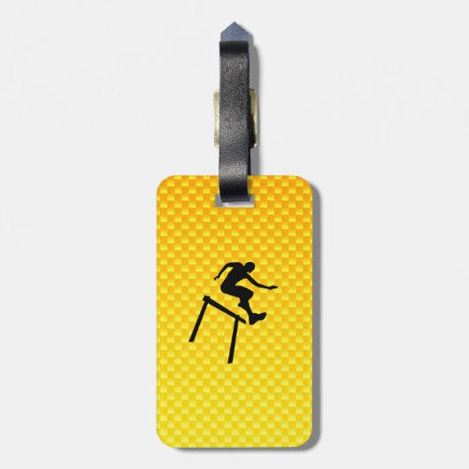 Geel Oranje Hurdler Bagagelabel (Achterkant verticaal)