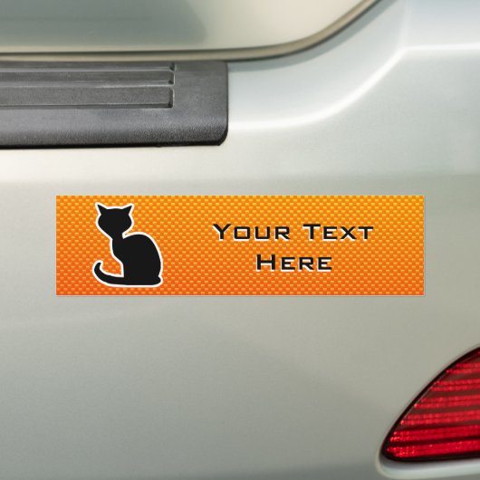 Geel Oranje Kat Bumpersticker (Op auto)