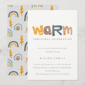 Geel Oranje kerst in juli Uitnodiging (Voorkant / Achterkant)