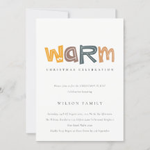 Geel Oranje kerst in juli Uitnodiging