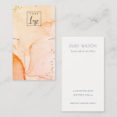 Geel Oranje Ketting Waterverf Visitekaartje (Voorkant / Achterkant)