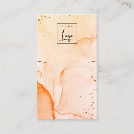 Geel Oranje Ketting Waterverf Visitekaartje (Voorkant)