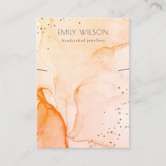 Geel Oranje Ketting Waterverf Visitekaartje (Voorkant)